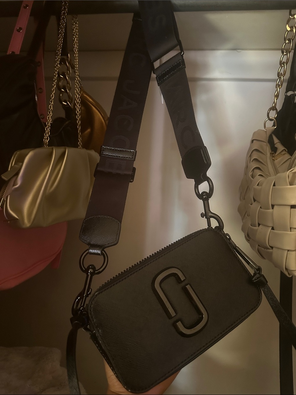 The Snapshot Double J Crossbody Bag - Black